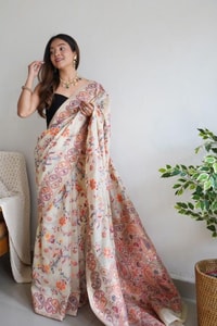 Pashmina Kachi Work Kashmiri Weave Banarasi Soft Silk Saree with Rich Pallu and Running Blouse  in Surat
