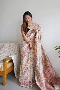 Pashmina Kachi Work Kashmiri Weave Banarasi Soft Silk Saree with Rich Pallu and Running Blouse  in Surat