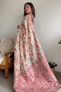 Pashmina Kachi Work Kashmiri Weave Banarasi Soft Silk Saree with Rich Pallu and Running Blouse  in Surat video 2