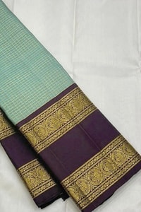 Pastel Checked Banarasi Soft Silk Saree with Contrast Dark Wine Zari Border in Five Shades  in Surat