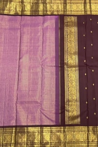 Pastel Checked Banarasi Soft Silk Saree with Contrast Dark Wine Zari Border in Five Shades  in Surat