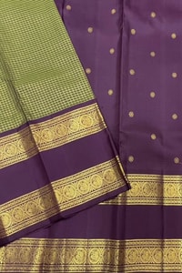 Pastel Checked Banarasi Soft Silk Saree with Contrast Dark Wine Zari Border in Five Shades  in Surat