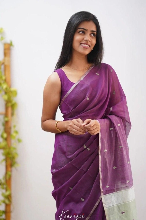 Pastel Linen-Look Soft Cotton Saree with Woven Buttis and Jacquard Border in Seven Shades  in Surat