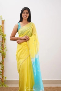 Pastel Linen-Look Soft Cotton Saree with Woven Buttis and Jacquard Border in Seven Shades  in Surat