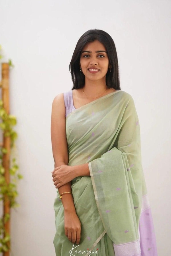 Pastel Linen-Look Soft Cotton Saree with Woven Buttis and Jacquard Border in Seven Shades  in Surat