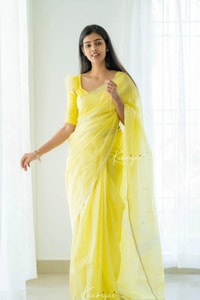 Pastel Linen-Look Soft Cotton Saree with Woven Buttis and Jacquard Border in Seven Shades  in Surat