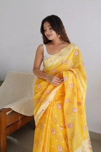 Pastel Soft Cotton Saree with Full Body Floral Weaving and White Jacquard Border  in Surat