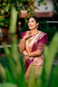 Peach Pink Banarasi Soft Silk Saree with Magenta Brocade Border and Zari Paisley Pallu  in Surat