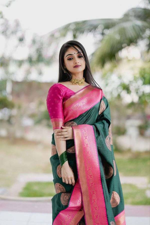 Peacock Splendor desing saree & Rich Pallu with Pink Heavy Border Saree  in Surat