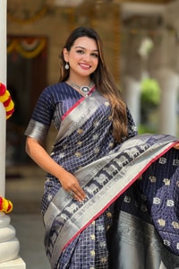 Pichwai Concept Soft Silk Saree with Elephant, Unicorn and Peacock Zari Motifs in Seven Shades  in Surat