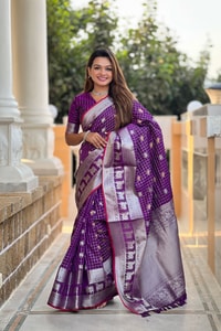 Pichwai Concept Soft Silk Saree with Elephant, Unicorn and Peacock Zari Motifs in Seven Shades  in Surat