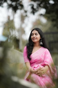 Pink Saree with Tonal Woven Floral Jaal and Soft Textured Finish for Day Functions  in Surat
