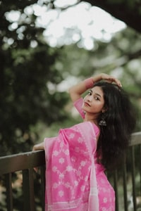 Pink Saree with Tonal Woven Floral Jaal and Soft Textured Finish for Day Functions  in Surat