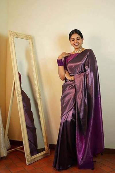 Pink Zari Rich Pallu Saree with Flower Design and All-Over Pink Zari Weaving Saree in Surat