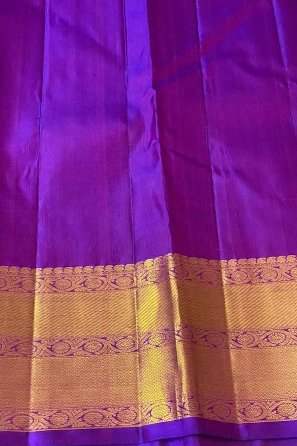 Pink and Purple Banarasi Soft Silk Saree with Zari Jacquard Jaal and Broad Gold Border  in Surat