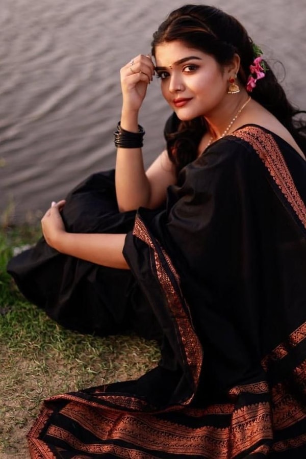 Plain Black Banarasi Soft Silk Saree with Rust Copper Zari Woven Border and Pallu  in Surat