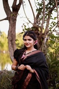 Plain Black Banarasi Soft Silk Saree with Rust Copper Zari Woven Border and Pallu  in Surat