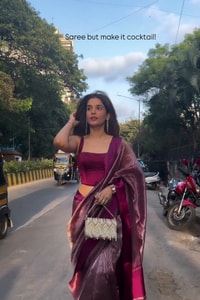 Plum Magenta Shimmer Banarasi Soft Silk Saree with Silver Zari Border and Tissue-Look Pallu  in Surat video 2