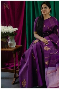 Plum Purple Banarasi Soft Silk Saree with Zari Paisley Buttas and Lavender Pallu  in Surat