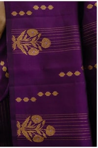 Plum Purple Banarasi Soft Silk Saree with Zari Paisley Buttas and Lavender Pallu  in Surat