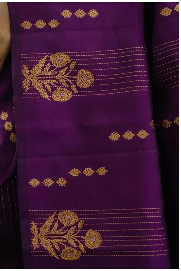 Plum Purple Banarasi Soft Silk Saree with Zari Paisley Buttas and Lavender Pallu  in Surat