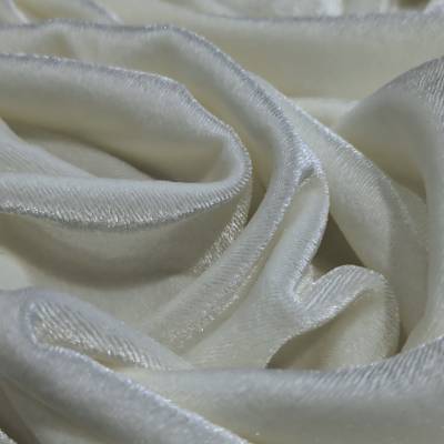 Premium Beige Plain Viscose Velvet Fabric 6.85 Meter in Surat