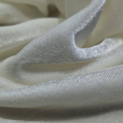 Premium Beige Plain Viscose Velvet Fabric 7.05 Meter in Surat