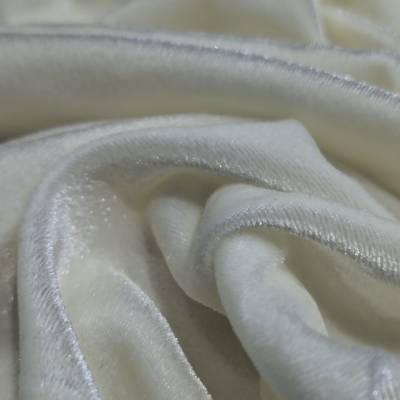 Premium Beige Plain Viscose Velvet Fabric 7.25 Meter in Surat