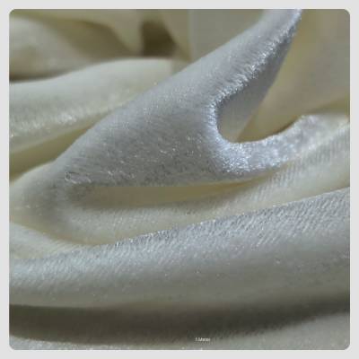 Premium Beige Plain Viscose Velvet Fabric 7.65 Meter in Surat