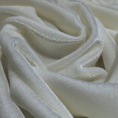 Premium Beige Plain Viscose Velvet Fabric 7.85 Meter in Surat