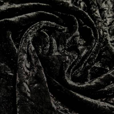 Premium Black Marble Crush Velvet Fabric 5.85 Meter in Surat