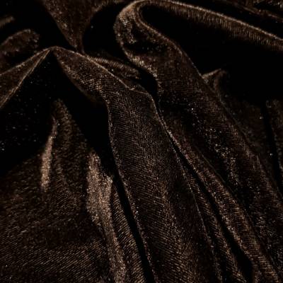 Premium Chocolate Brown Plain Viscose Velvet Fabric 6.85 Meter in Surat
