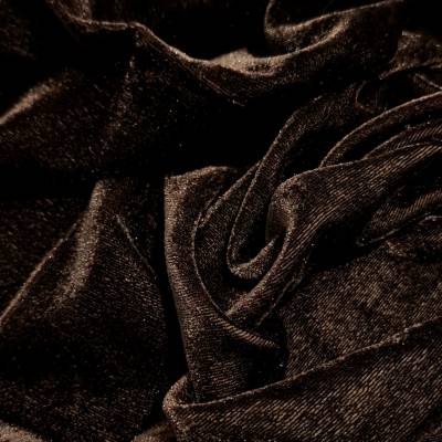Premium Chocolate Brown Plain Viscose Velvet Fabric 8.15 Meter in Surat