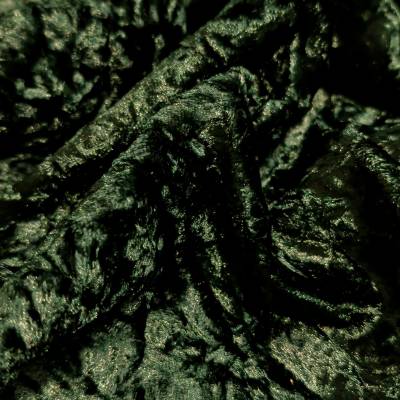 Premium Dark Green Marble Crush Velvet Fabric 6.25 Meter in Surat