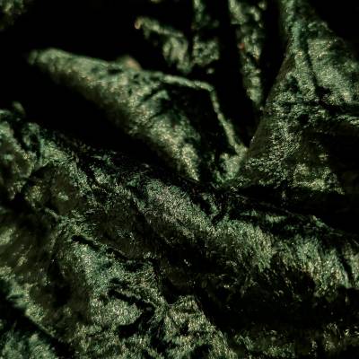 Premium Dark Green Marble Crush Velvet Fabric 6.45 Meter in Surat