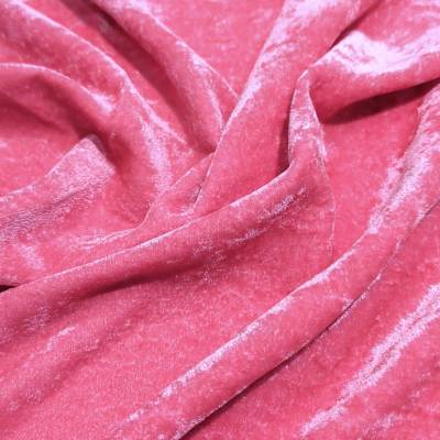Premium Hot Pink Viscose Velvet Fabric in Surat