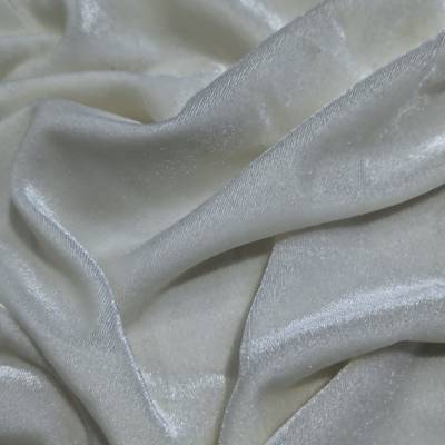 Premium Ivory cream Plain Viscose Velvet Fabric 6.45 Meter in Surat