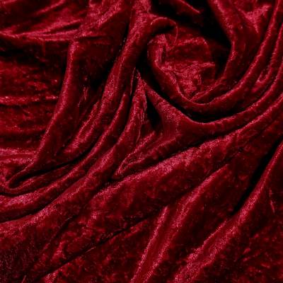 Premium Maroon Crush Velvet Fabric 5.85 Meter in Surat