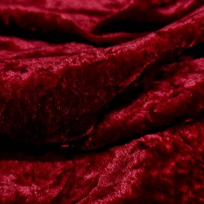 Premium Maroon Crush Velvet Fabric 7.65 Meter in Surat