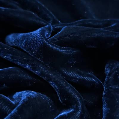 Premium Navy Blue Viscose Velvet Fabric 7.45 Meter Manufacturers in Panipat