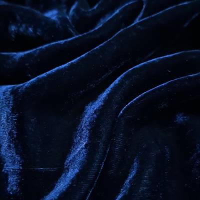Premium Navy Blue Viscose Velvet Fabric 7.65 Mete  Manufacturers in Panipat