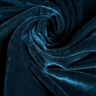 Premium Teal Viscose Velvet Fabric 6.45 Meter in Surat