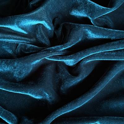 Premium Teal Viscose Velvet Fabric 6.85 Meter in Surat