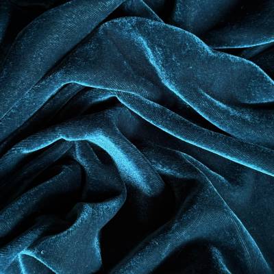 Premium Teal Viscose Velvet Fabric 7.25 Meter in Surat