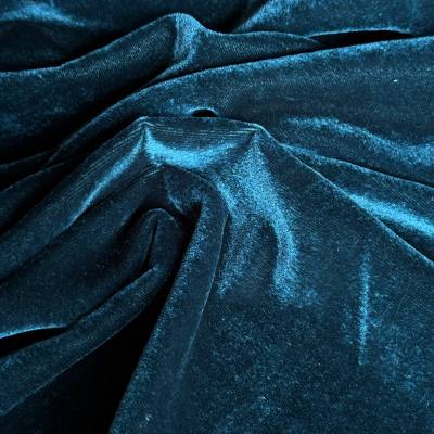 Premium Teal Viscose Velvet Fabric 7.85 Meter in Surat