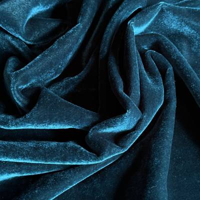 Premium Teal Viscose Velvet Fabric 8.15 Meter in Surat