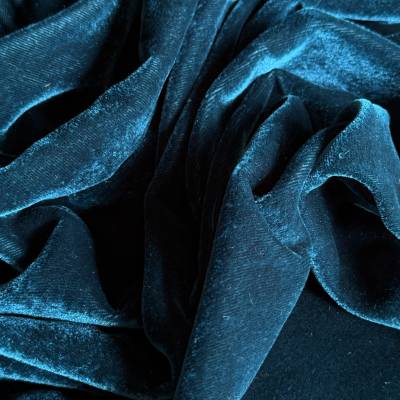 Premium Teal Viscose Velvet Fabric in a 6.05 Meter (M) in Surat