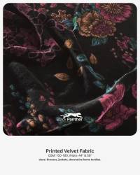 Printed Velvet Fabric GSM 150 to 180 Width 44 Inch and 58 Inch for Dresses Jackets and Home Textiles  in Surat