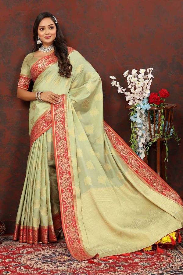 Pure Cotton Silk Saree with Intricate Zari Weaving and Tassel Detail Design Saree  in Surat
