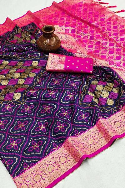 Pure Silk Bandhani Patola Saree with Intricate Zari Weaving Design saree in Surat